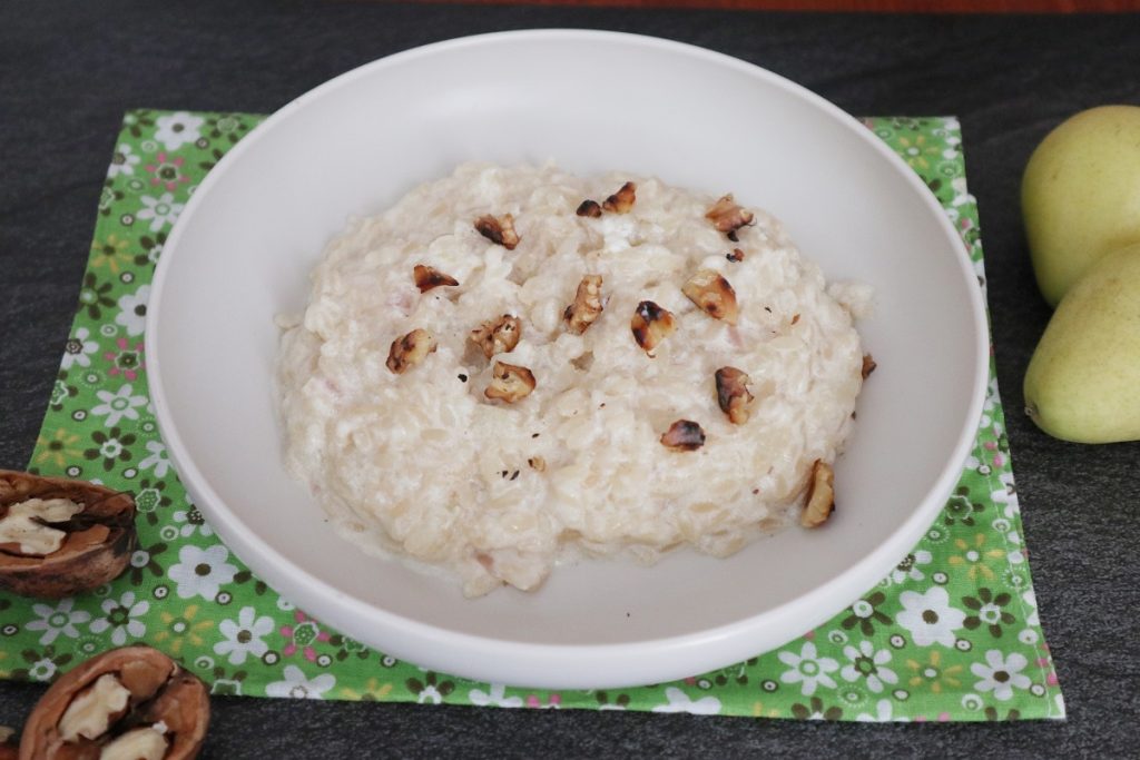risotto ricotta peras y nueces