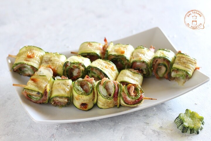 Rollitos de calabacín al microondas