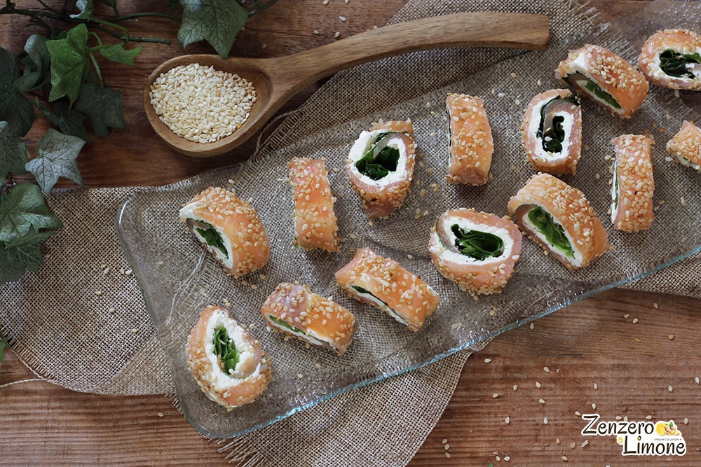 rollitos de salmón