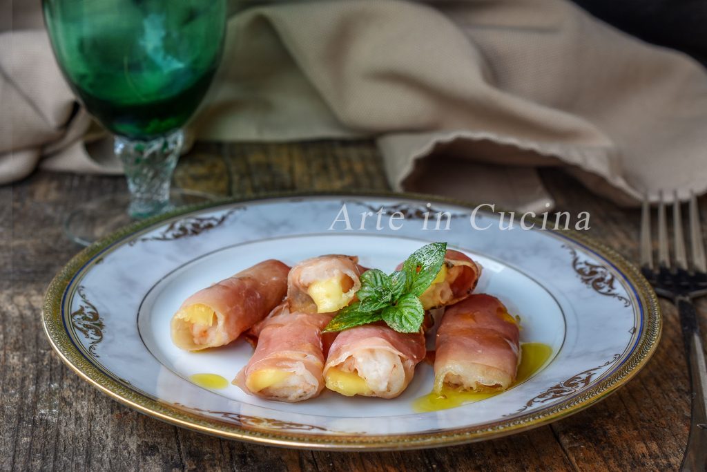 Rollitos de speck y camarones rápidos