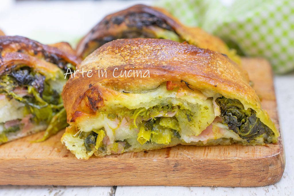 Rollo con friarielli y jamón