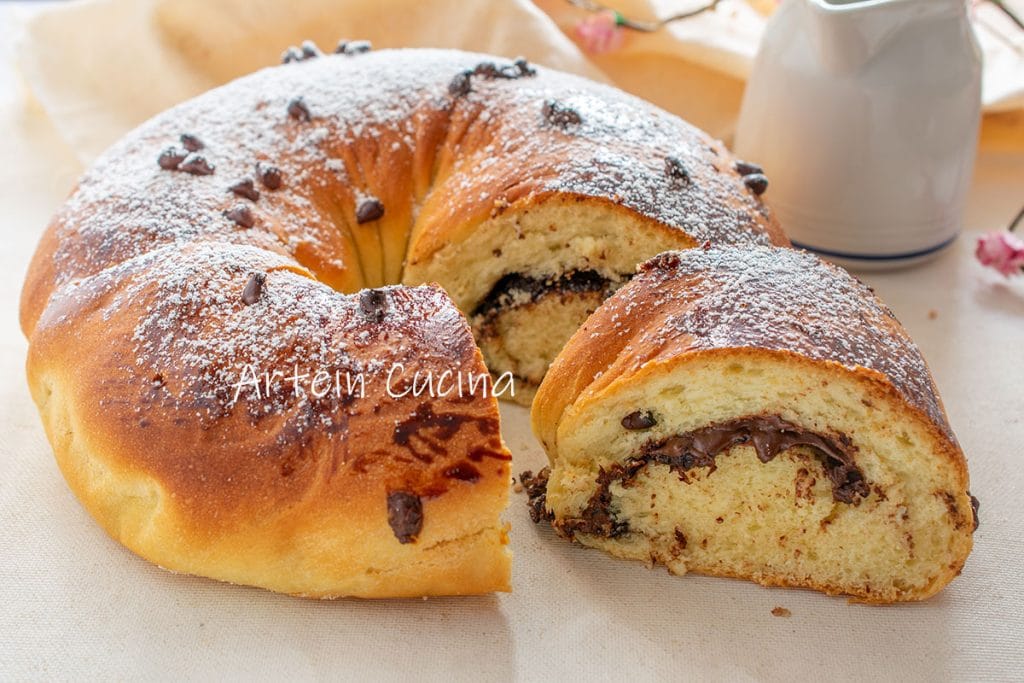 Rosca de Pascua de chocolate y nutella