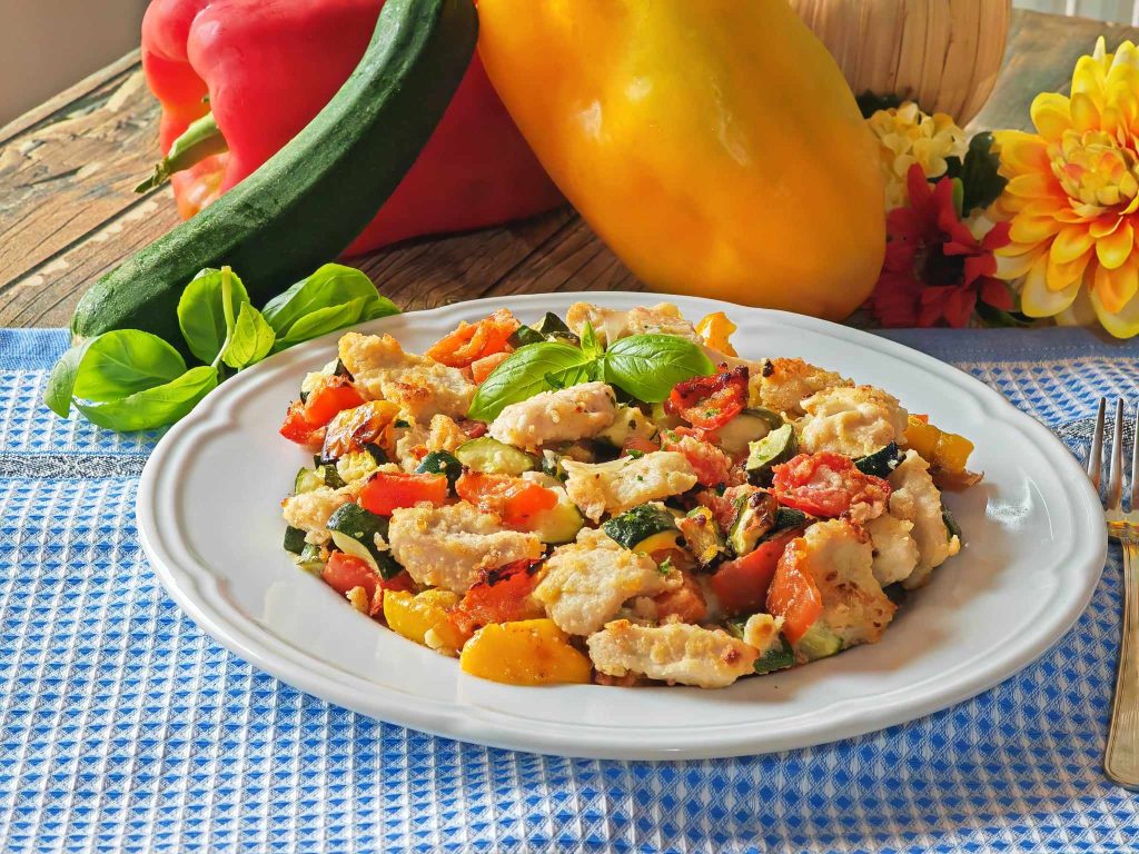 Bocados de pollo gratinado