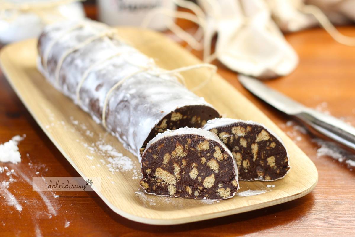 Salami de chocolate con yemas pasteurizadas, fácil y rápido