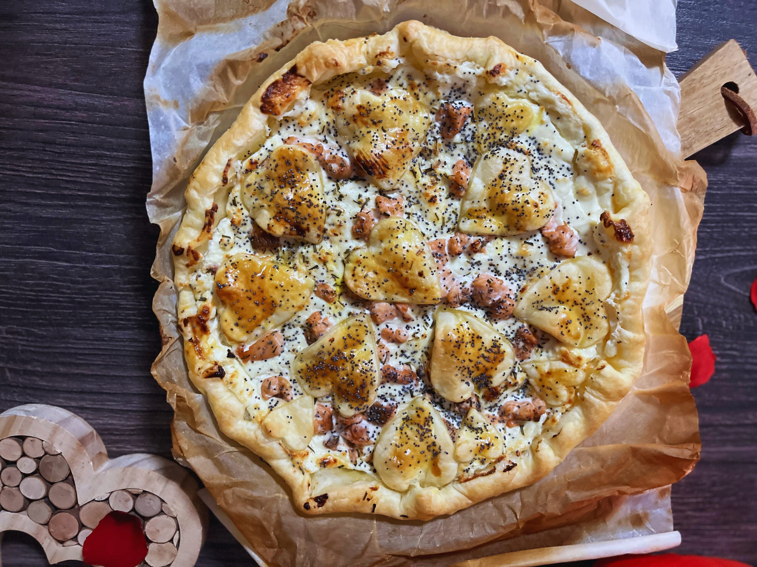 Tarta salada de salmón y ricotta para San Valentín