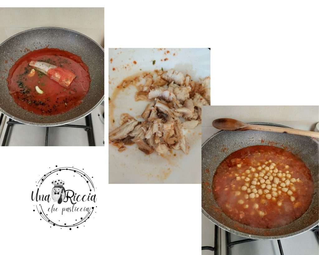 salsa sagnette garbanzos y pescado