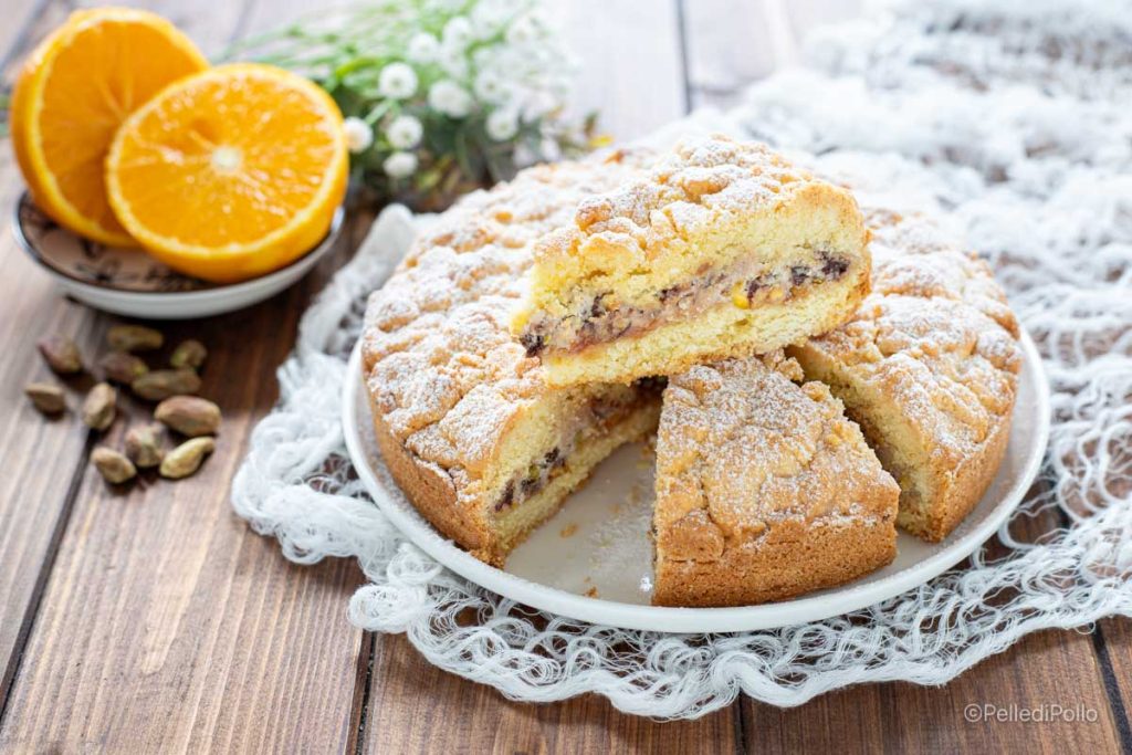 sbriciolada con ricotta pistachos y chocolate