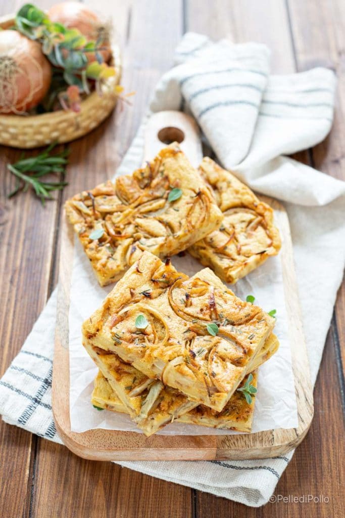 farinata de garbanzos con cebollas