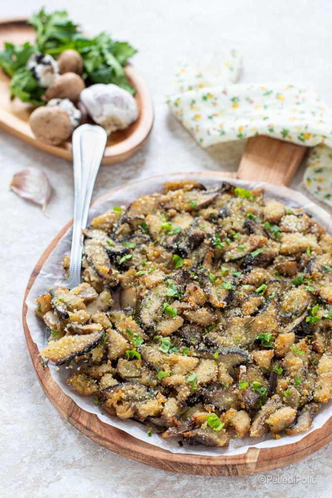 setas al horno con pan rallado