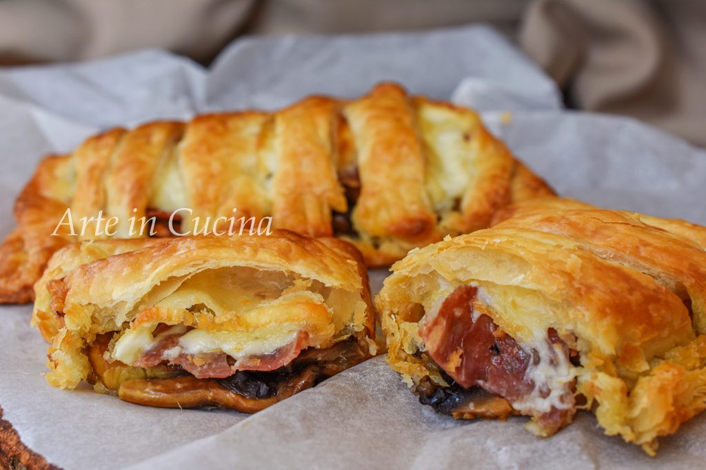 Sfogliatinas de champiñones y salami receta rápida