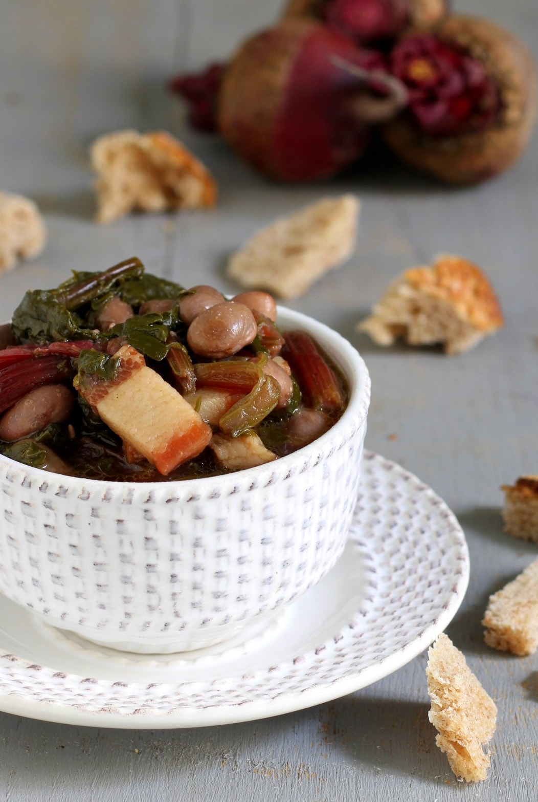 SOPA DE GARBANZOS, SETAS Y CASTAÑAS CREMOSA