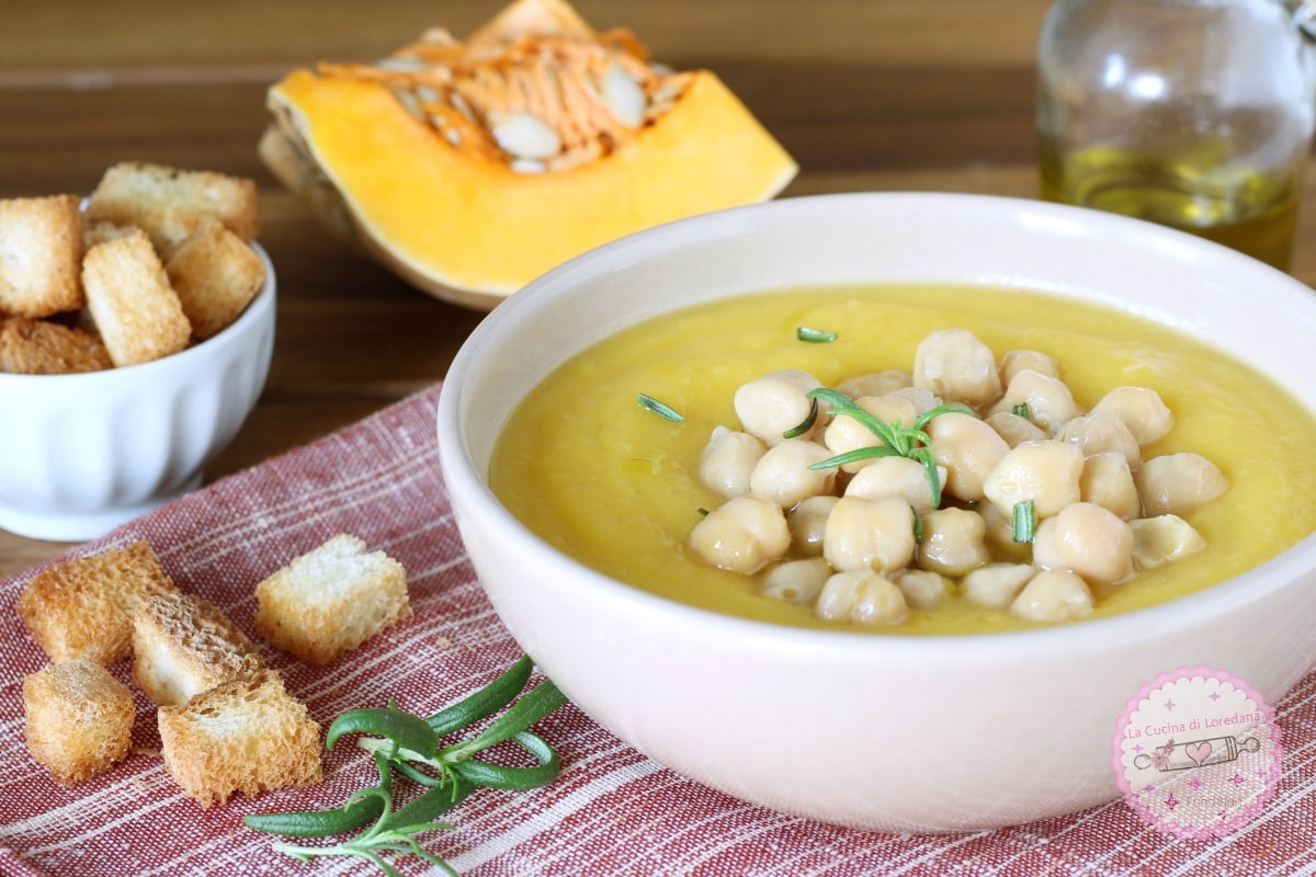 SOPA DE CALABAZA Y GARBANZOS el plato más delicioso del otoño