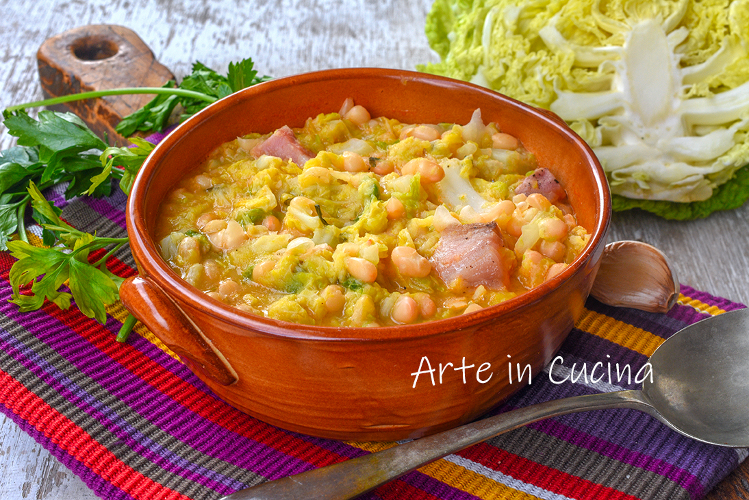Alubias con col sopa receta sarda