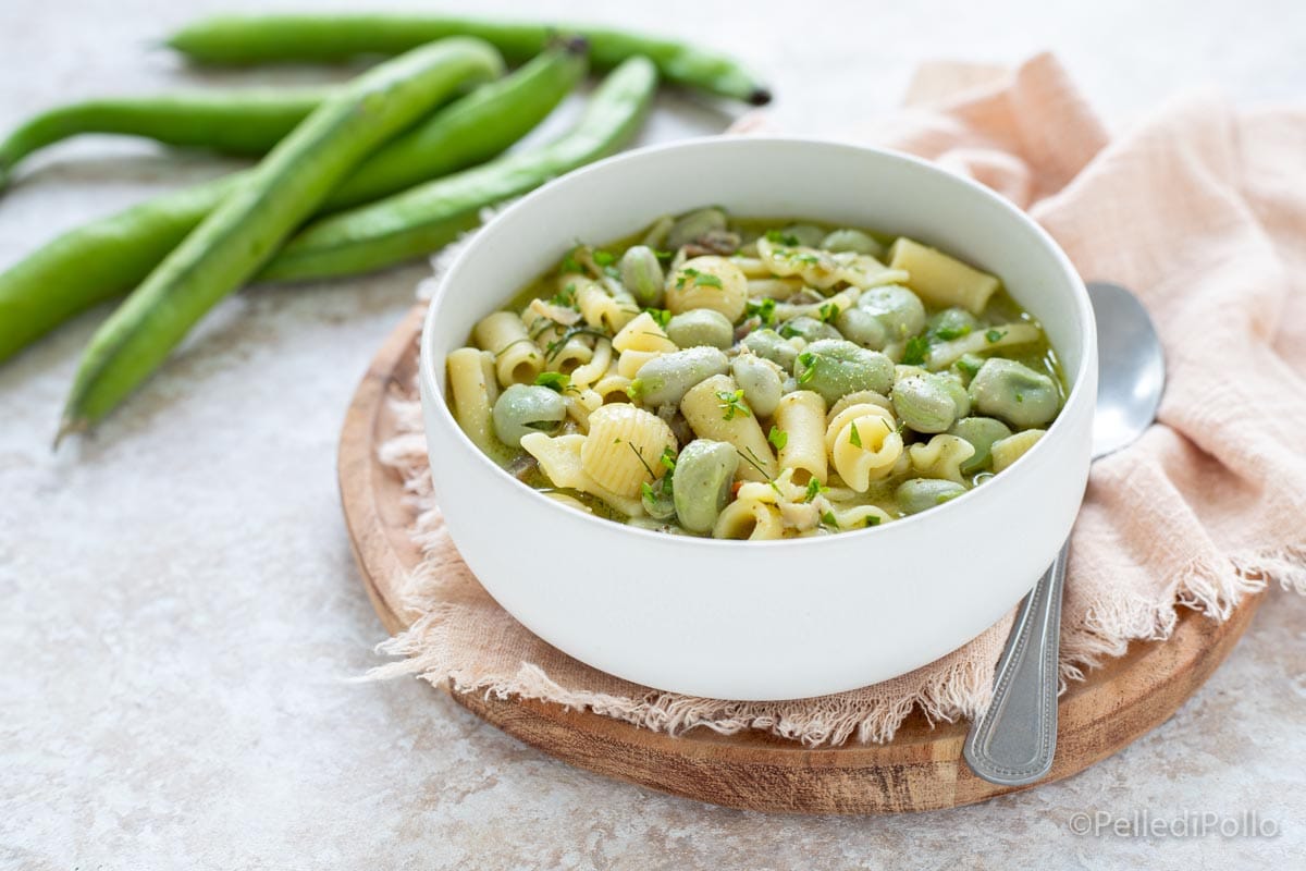 Sopa de pasta y habas