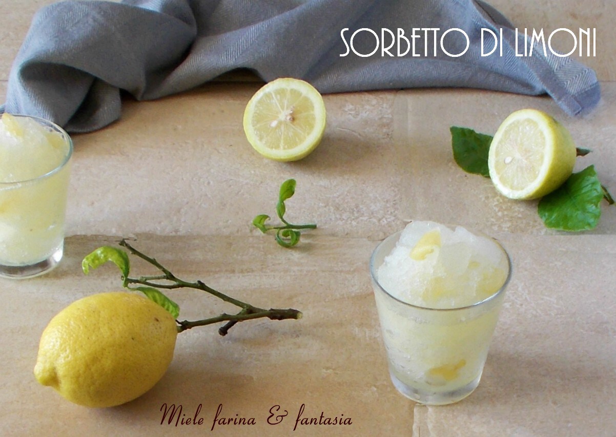 Sorbete de limones sin heladera