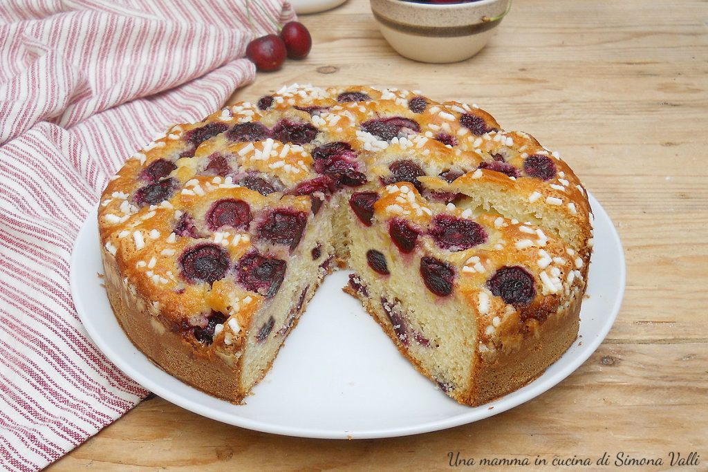 tarta 5 minutos con cerezas oriz