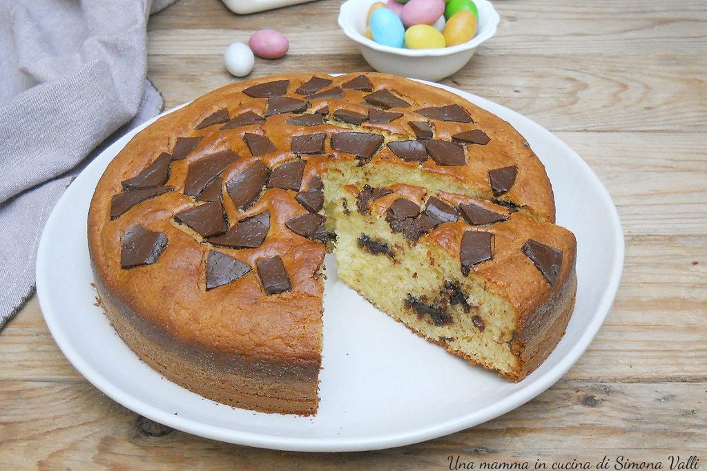 tarta 5 minutos con chocolate del huevo de Pascua