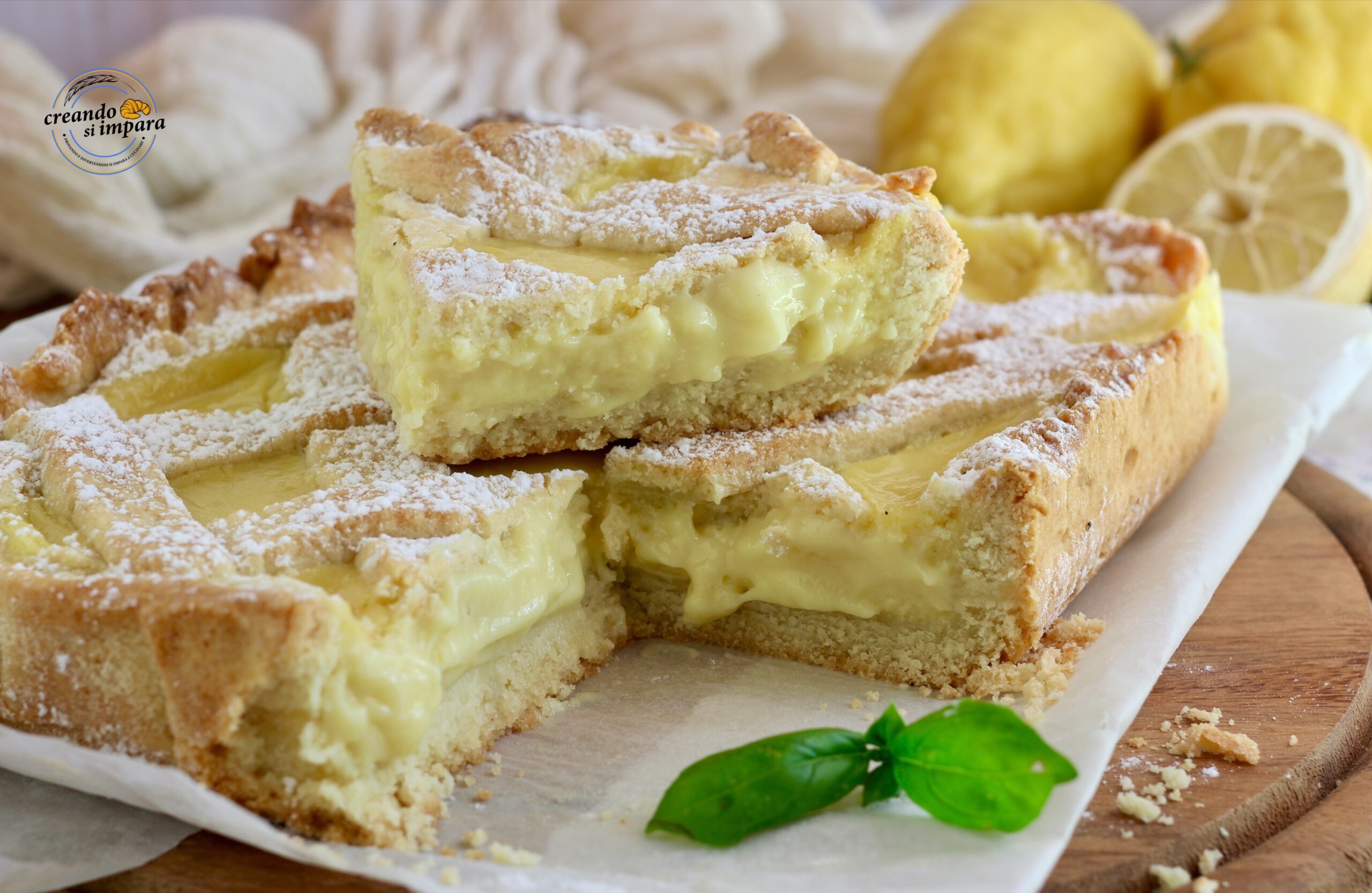tarta con crema de limón
