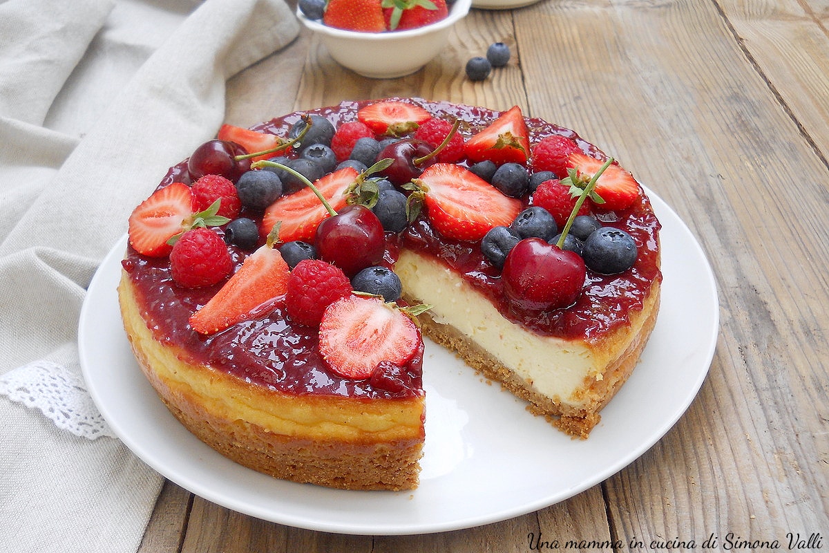 Tarta de queso y frutos del bosque