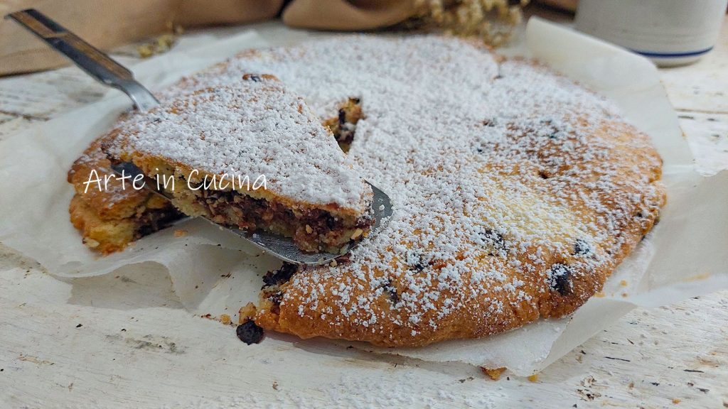 TARTA DE GALLETA con chispas de chocolate y nutella