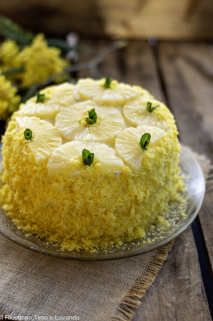 tarta mimosa de piña