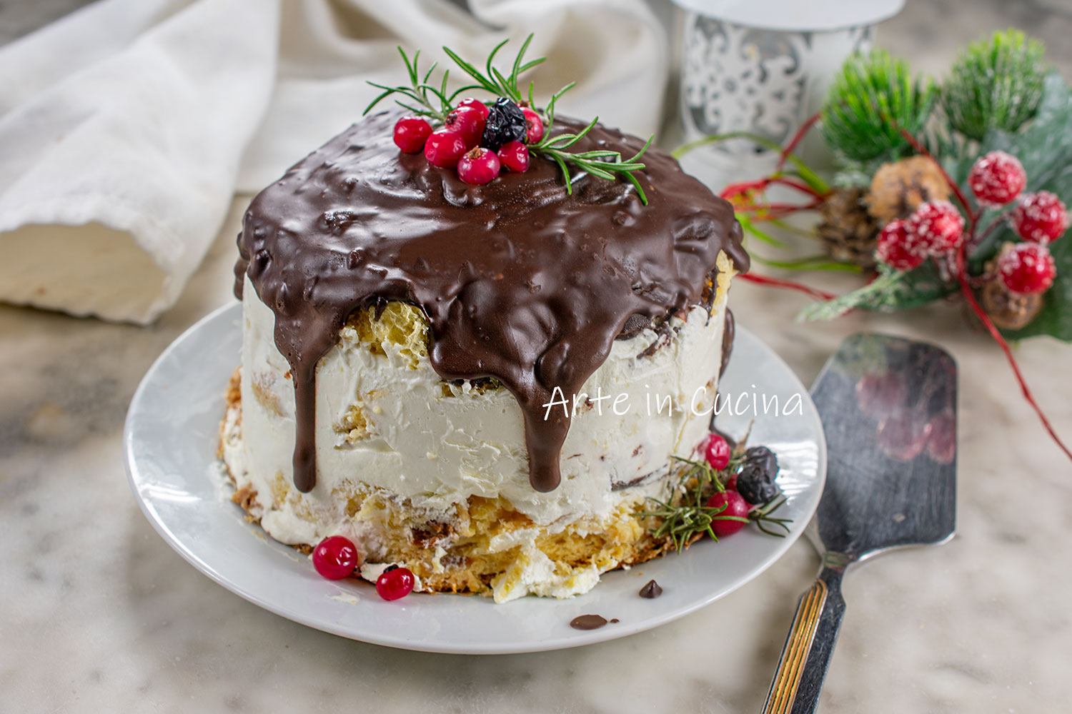 Tarta de panettone helado rápida