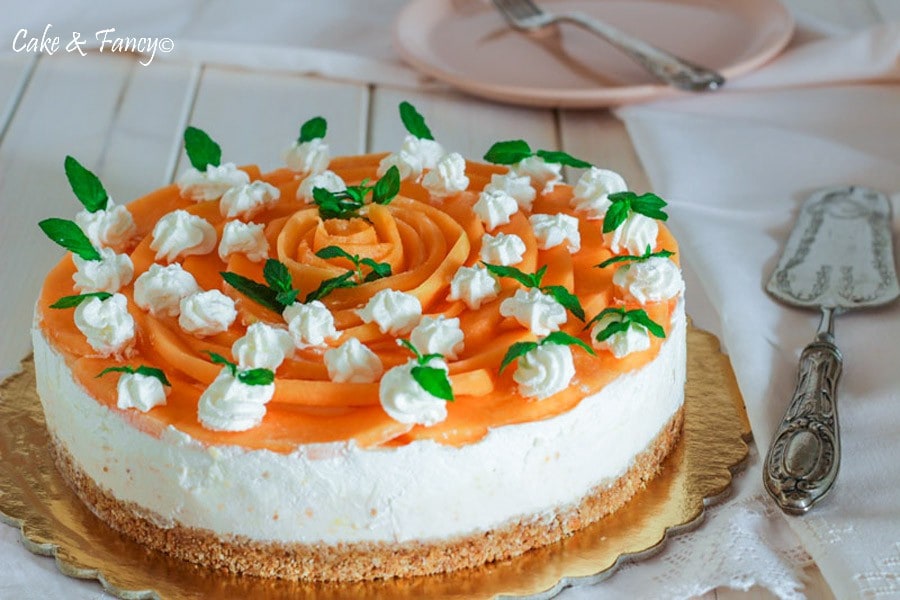 Tarta de queso con melón