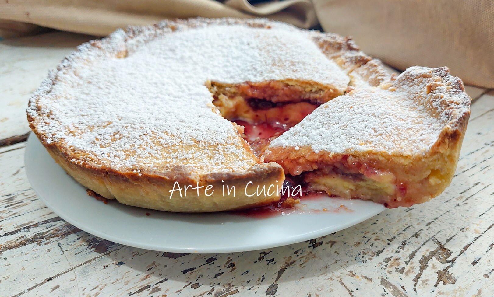 TARTA RELLENA de RICOTTA y MERMELADA