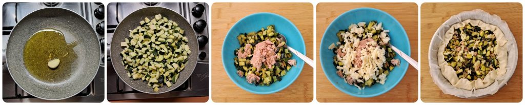 Tarta salada con calabacines y atún