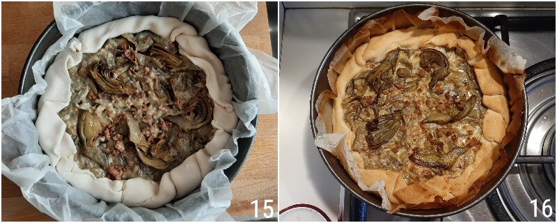 tarta salada con alcachofas y salchicha receta para pascua y pasquetta con masa quebrada el chicco di mais 6 cocinar