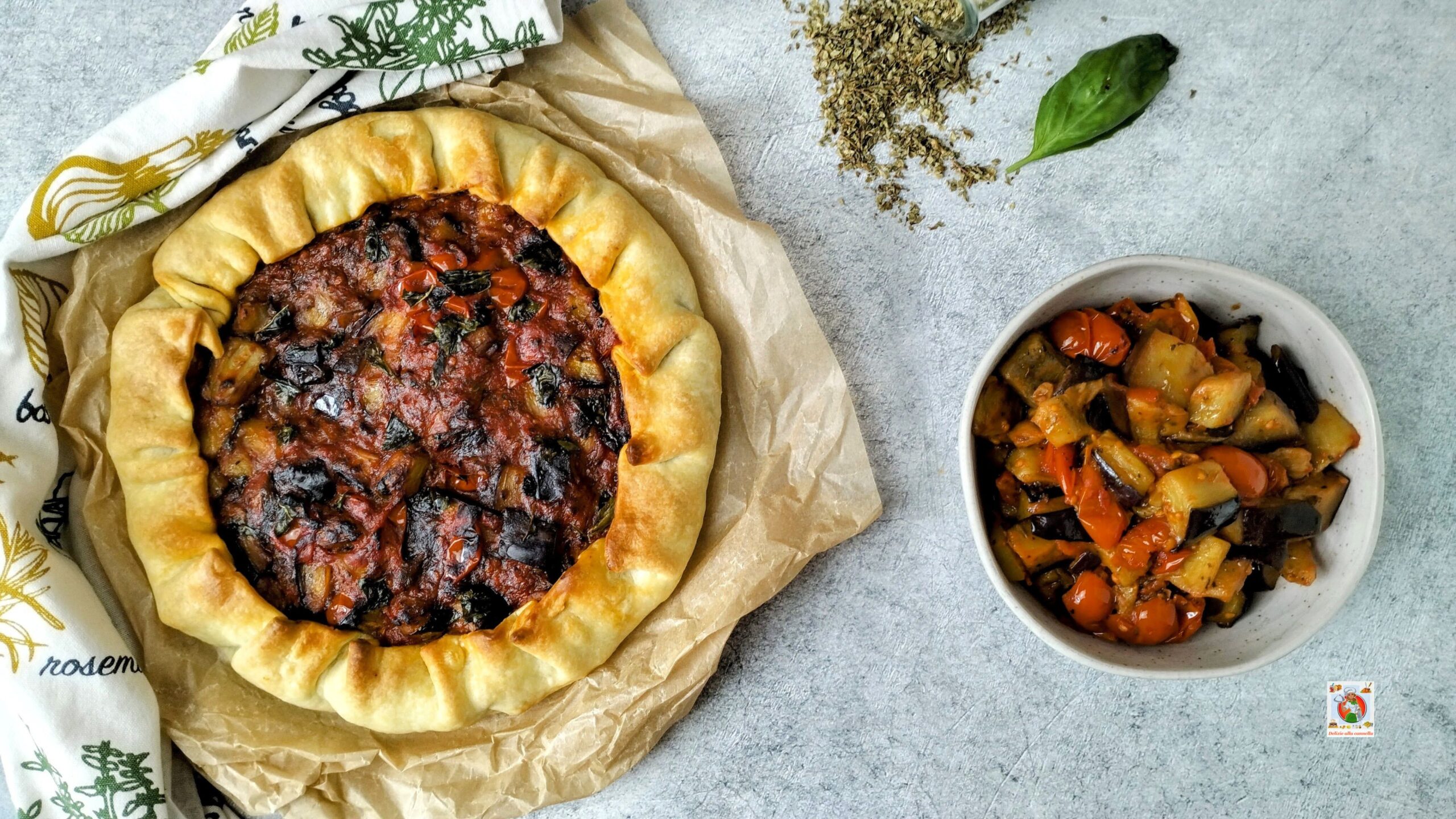 Tarta salada con berenjenas: sabores rústicos y aromas de verano