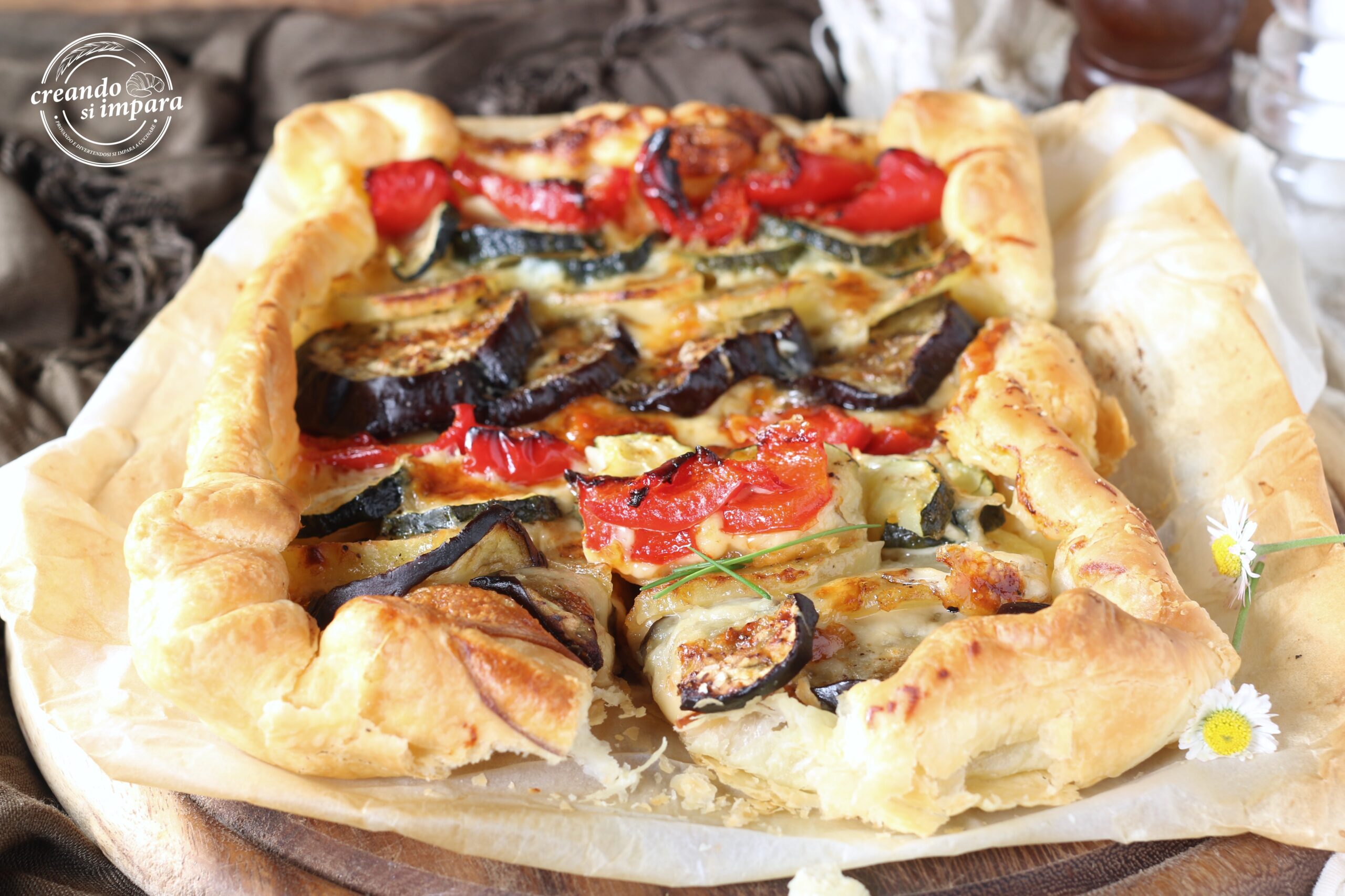 Tarta salada con verduras