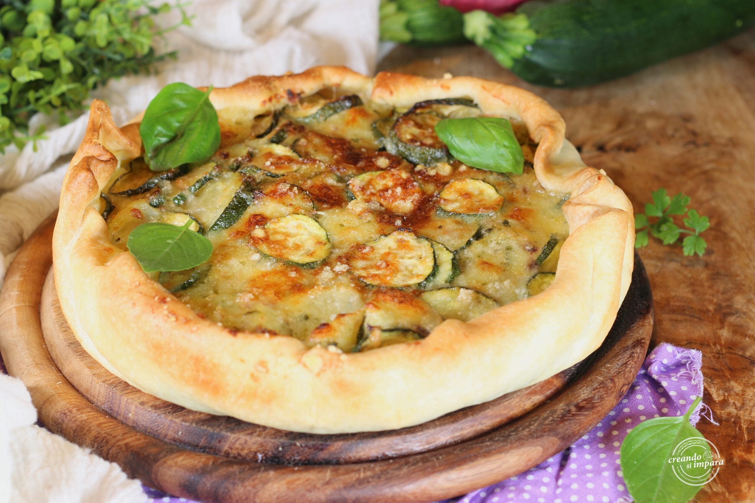 Tarta salada de calabacín y patatas