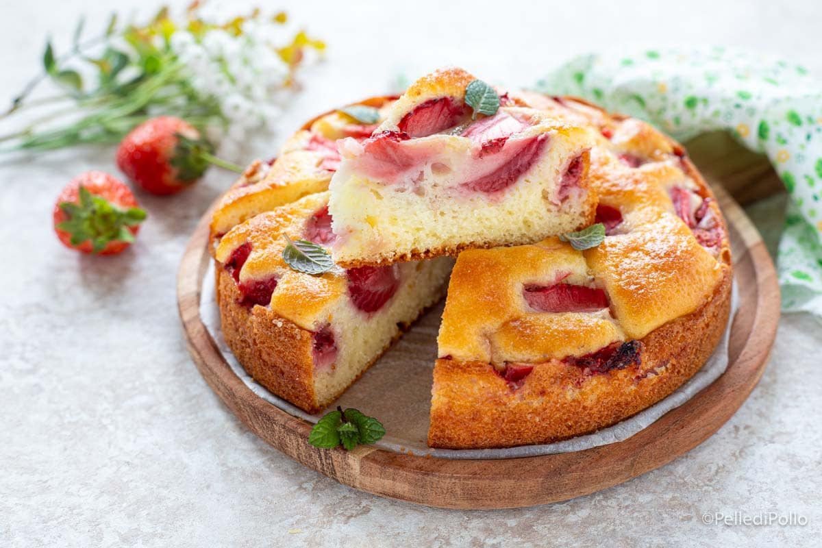 Tarta de fresas y yogur griego