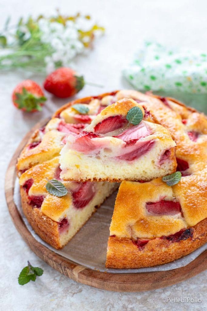 tarta yogur griego y fresas