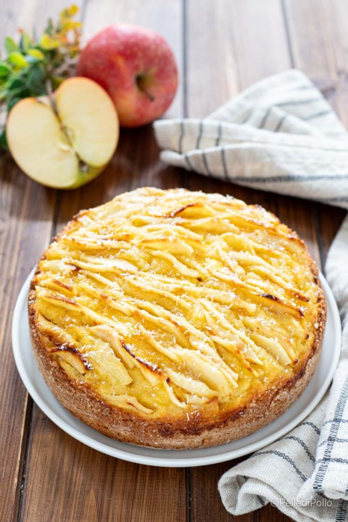 tarta esponjosa de manzana y coco