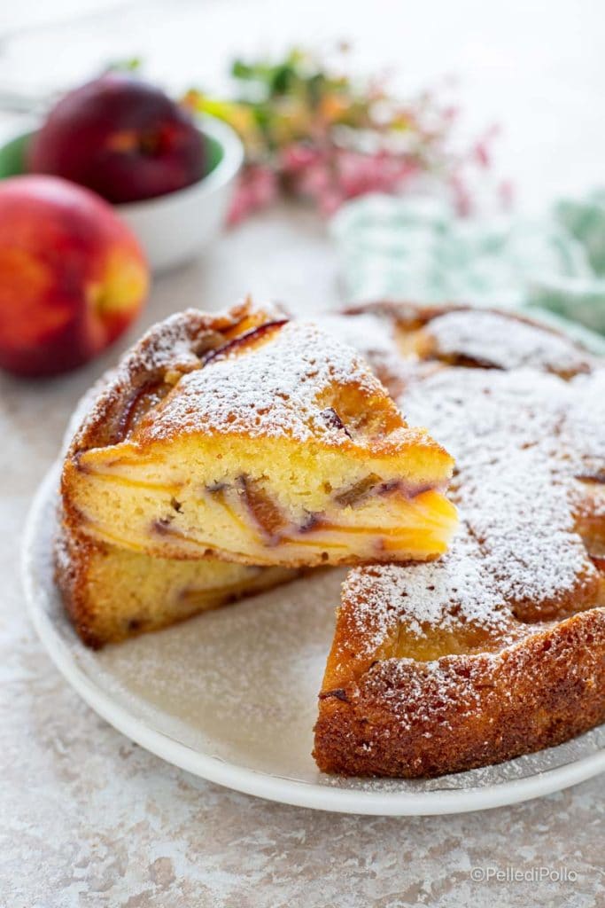 tarta de melocotones suave