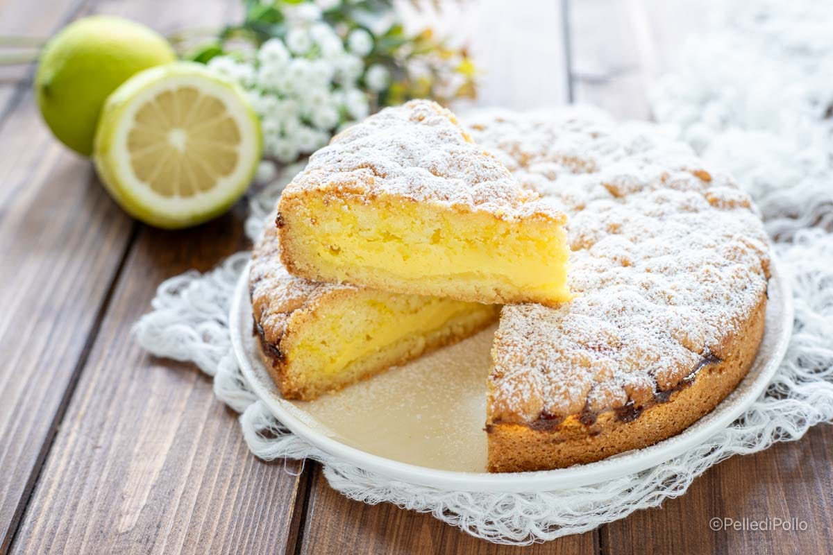 Tarta con crema de ricotta y limón