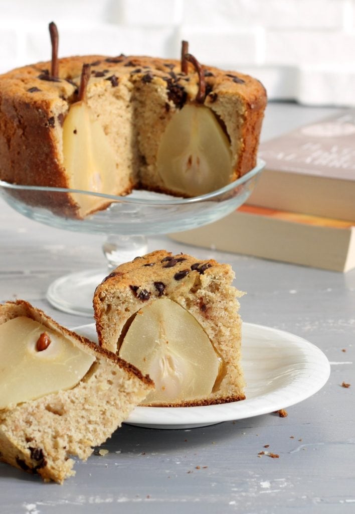 Tarta de almendras y peras