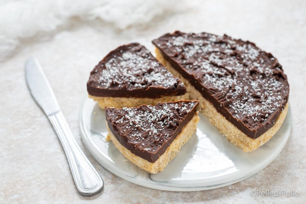 tarta fría de coco y chocolate