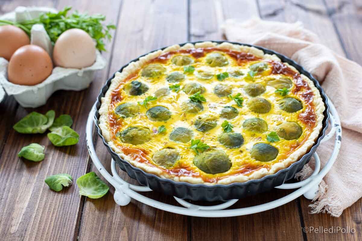 Quiche con coles de Bruselas