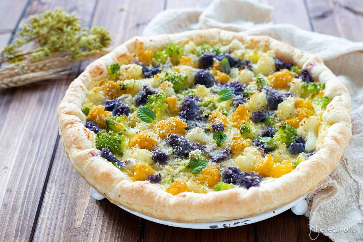 Tarta salada con coliflor