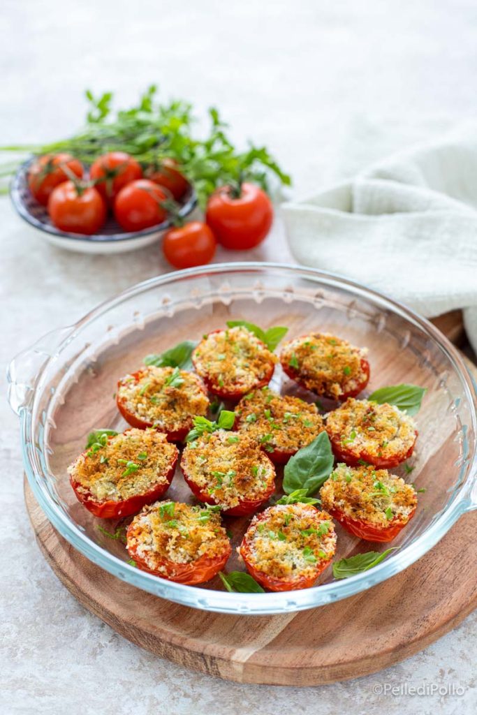 tomatitos gratinados en freidora de aire