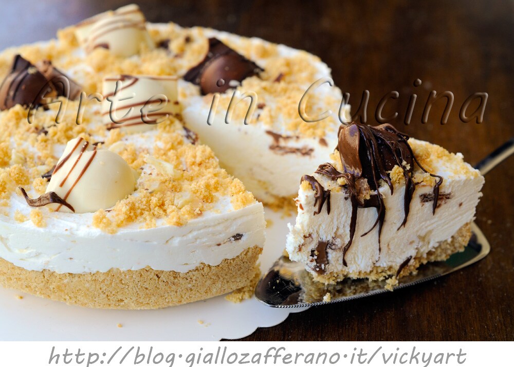 Tarta fría kinder bueno blanco y chocolate