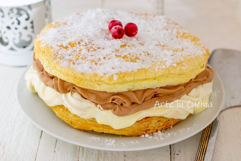 Tarta milhojas tiramisú y chocolate