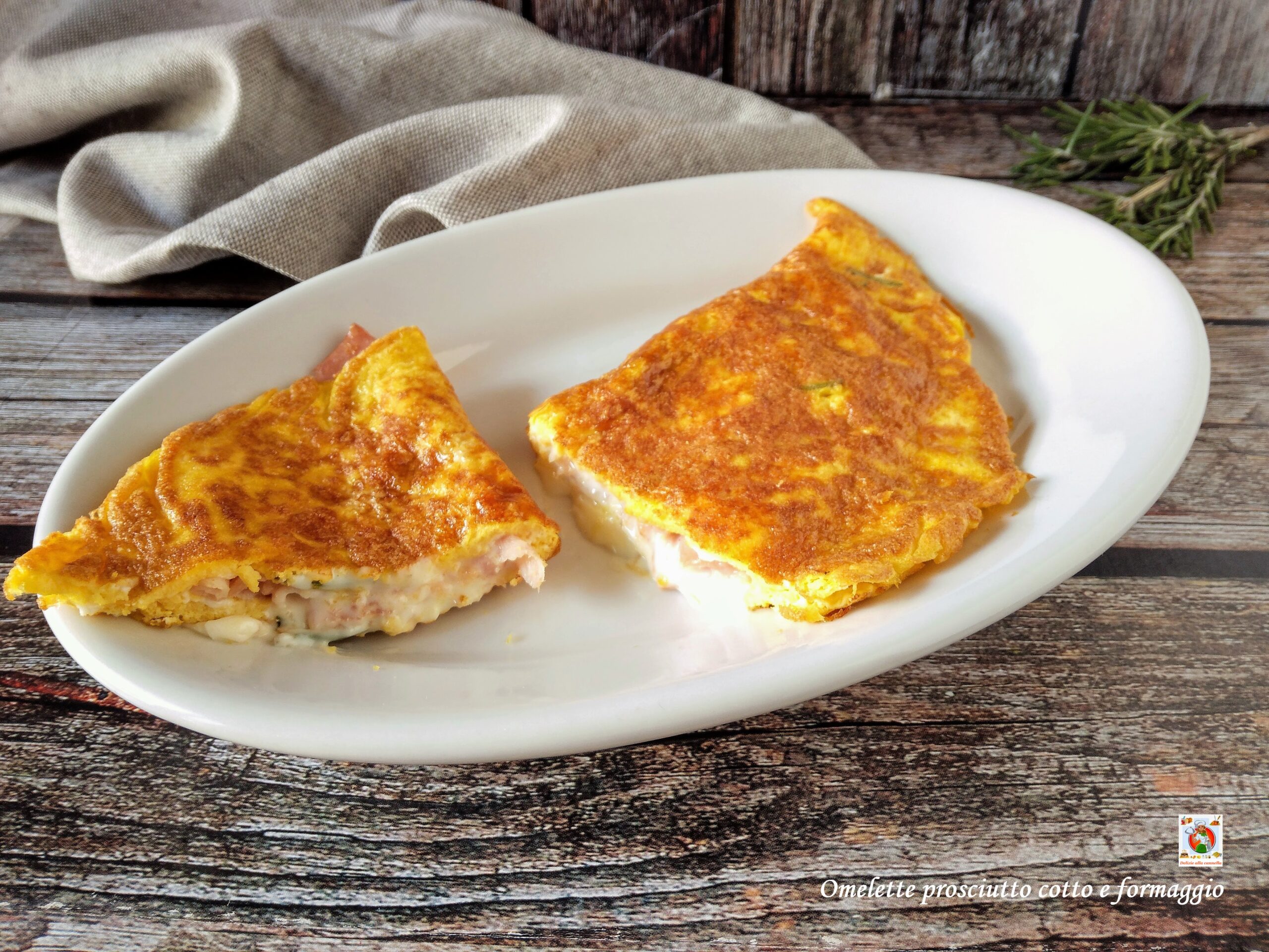 Tortilla con jamón cocido y queso