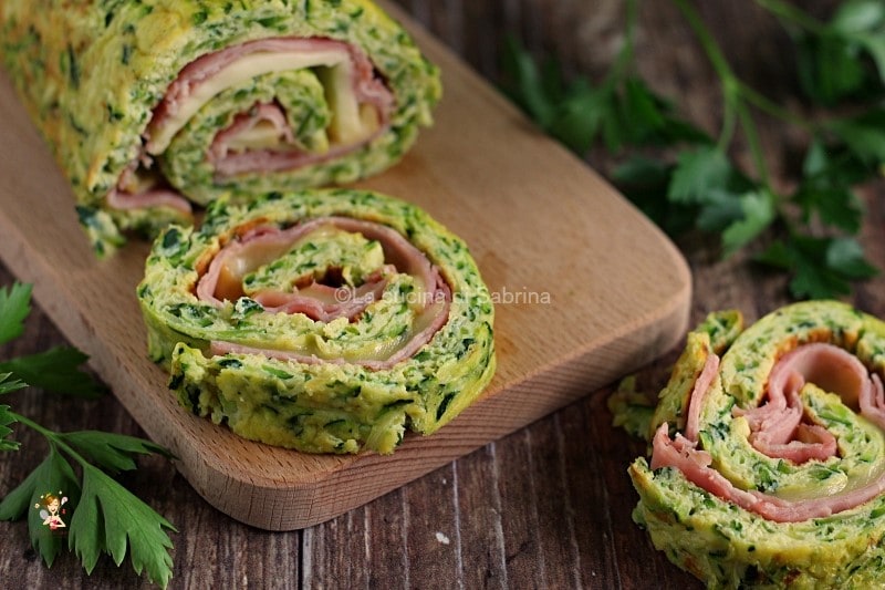 Rollo de tortilla con calabacines