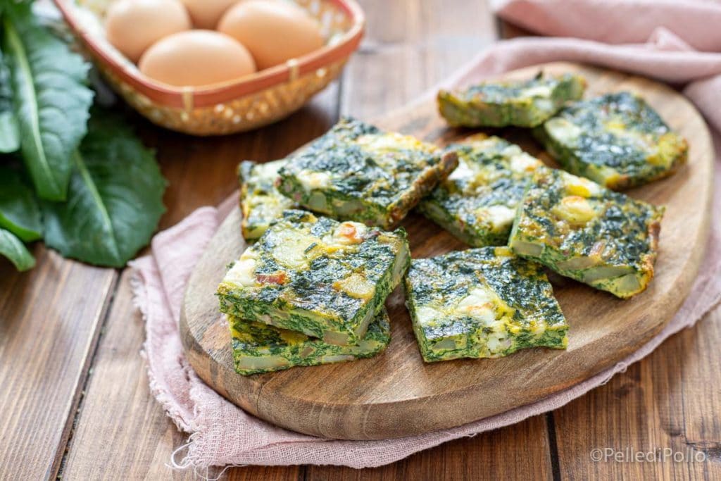 tortilla con espinacas y patatas al horno