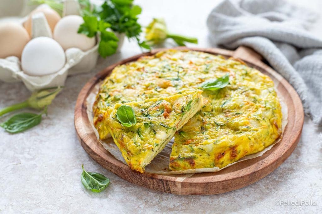 tortilla con flores de calabacín