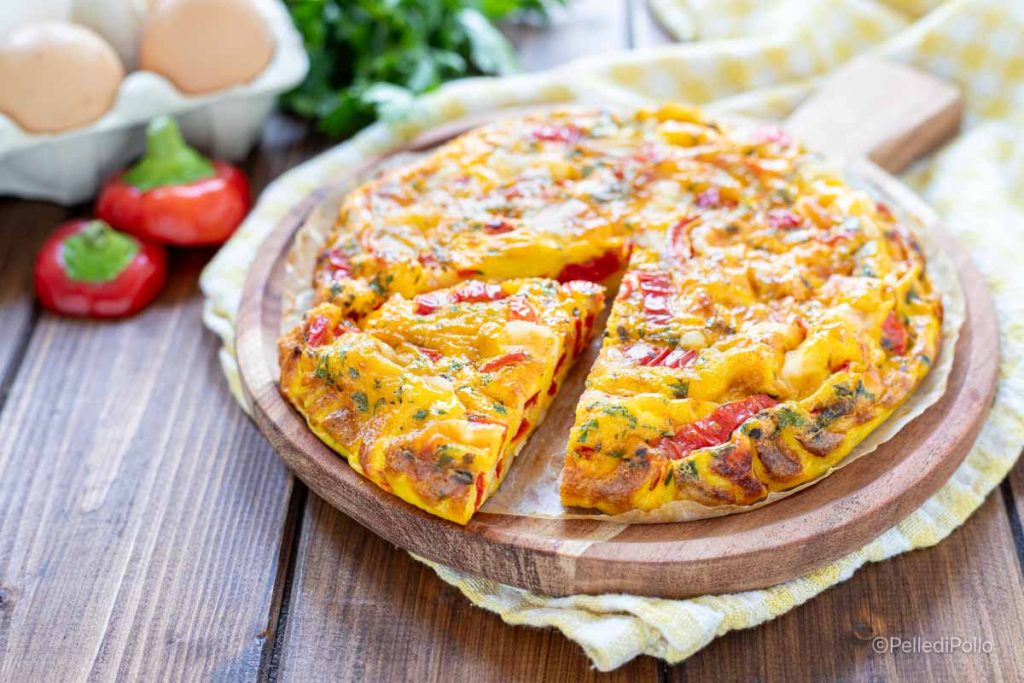 tortilla con pimientos y provola